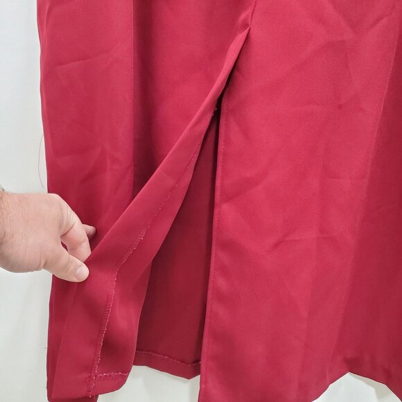 Unbranded Woman's Vintage Dark Red High Waisted Career Maxi Skirt Plus Size‎ 18W - Picture 4 of 5